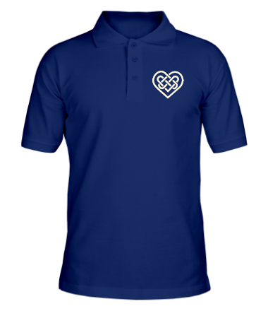 Мужская футболка поло Сердце из кельтских узоров (свет)
