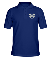 Мужская футболка поло Сердце из кельтских узоров (свет) фото