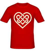 Мужская футболка Сердце из кельтских узоров (свет) фото