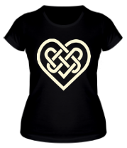 Женская футболка Сердце из кельтских узоров (свет) фото