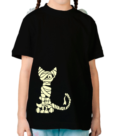 Детская футболка Кот мумия (свет)