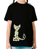 Детская футболка Кот мумия (свет) фото