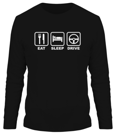 Мужская футболка длинный рукав Eat sleep drive