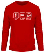 Мужская футболка длинный рукав Eat sleep drive фото
