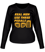 Женская футболка длинный рукав Три педали фото