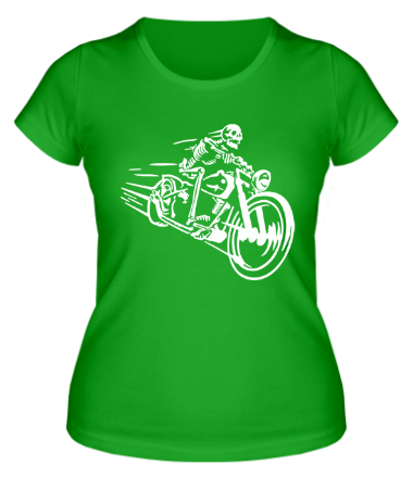 Женская футболка Скелет на мотоцикле