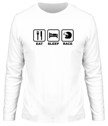 Мужская футболка длинный рукав Eat Sleep Race