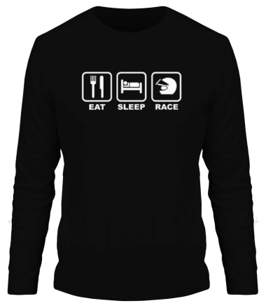 Мужская футболка длинный рукав Eat Sleep Race
