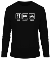 Мужская футболка длинный рукав Eat Sleep Ride фото