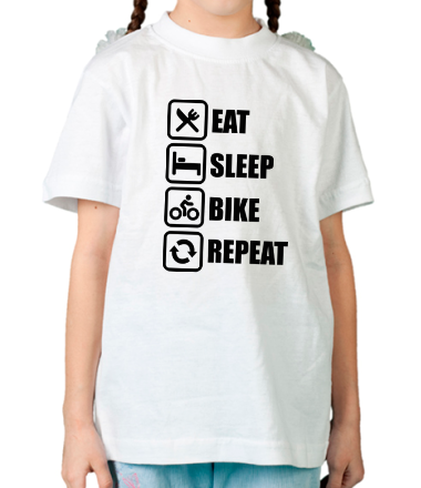 Детская футболка  Eat sleep bike repeat