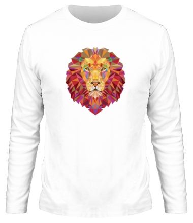 Мужская футболка длинный рукав Абстрактный лев