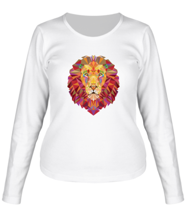 Женская футболка длинный рукав Абстрактный лев