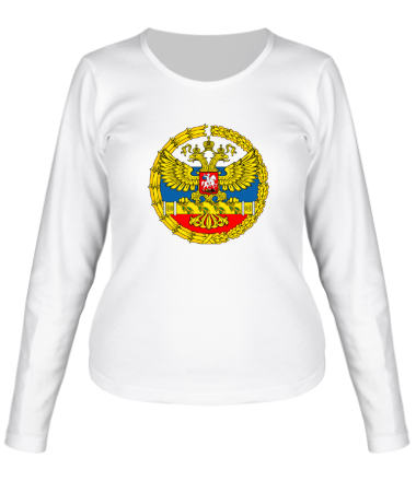 Женская футболка длинный рукав Герб вооруженных сил РФ