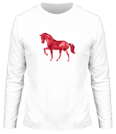 Мужская футболка длинный рукав Абстрактный конь