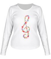 Женская футболка длинный рукав Нота фото