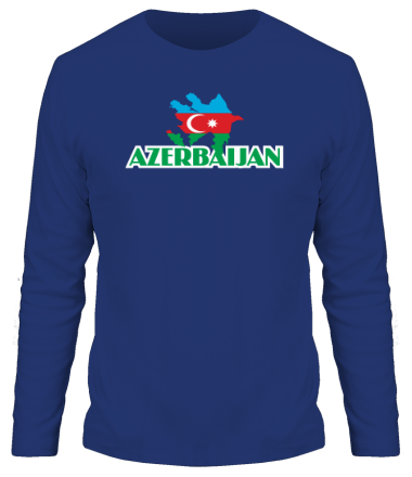 Мужская футболка длинный рукав Карта Азербайджана