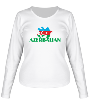 Женская футболка длинный рукав Карта Азербайджана