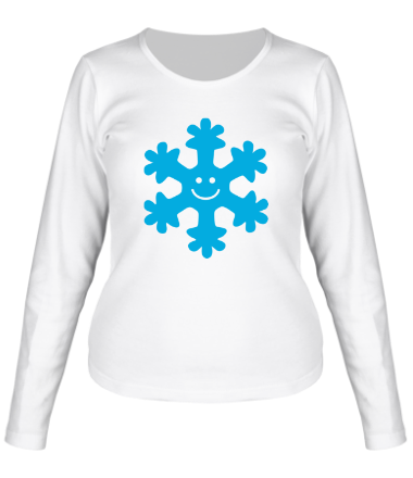 Женская футболка длинный рукав Веселая снежинка