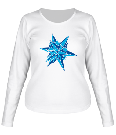 Женская футболка длинный рукав Кристалическая звезда