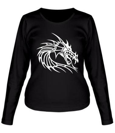 Женская футболка длинный рукав Древний дракон