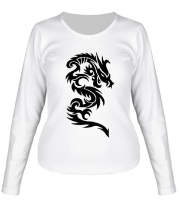 Женская футболка длинный рукав Дракон узор фото