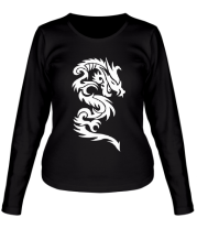 Женская футболка длинный рукав Дракон узор фото