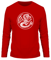 Мужская футболка длинный рукав Дракон узор-мозаика фото