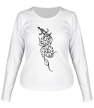 Женская футболка длинный рукав Огненый дракон