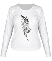 Женская футболка длинный рукав Огненый дракон фото