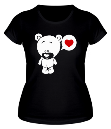 Женская футболка Влюбленный мишка
