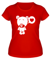 Женская футболка Влюбленный мишка фото
