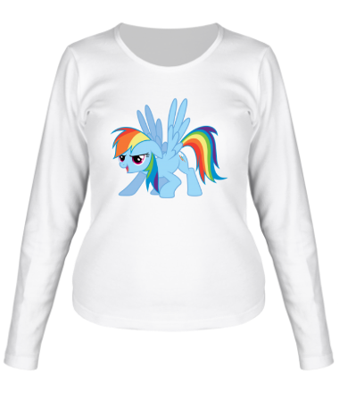 Женская футболка длинный рукав Rainbow Dash | My little pony