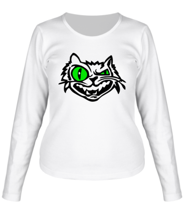 Женская футболка длинный рукав Свирепый кот