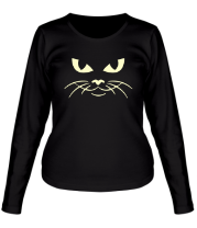Женская футболка длинный рукав Кошачьи глазки фото