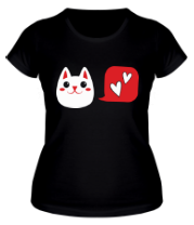 Женская футболка Любящий кот фото