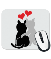 Коврик для мыши Кот и кошка фото