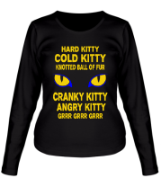 Женская футболка длинный рукав Злой котенок фото