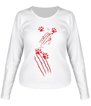 Женская футболка длинный рукав Нападетие кота фото