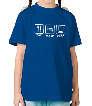 Детская футболка Eat sleep code (Ешь, Спи, Программируй)