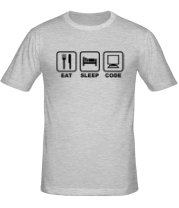 Мужская футболка Eat sleep code (Ешь, Спи, Программируй) фото
