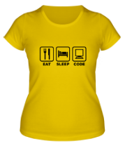 Женская футболка Eat sleep code (Ешь, Спи, Программируй) фото