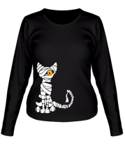 Женская футболка длинный рукав Кот мумия фото