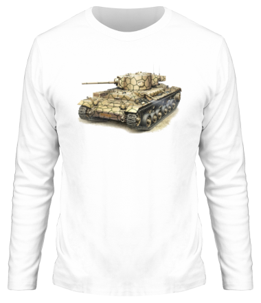 Мужская футболка длинный рукав Британский пехотный танк Valentine V Mk. III