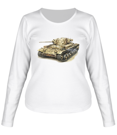 Женская футболка длинный рукав Британский пехотный танк Valentine V Mk. III
