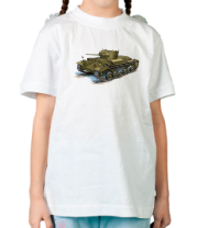 Детская футболка Легкий британский пехотный танк Valentine Mk III фото