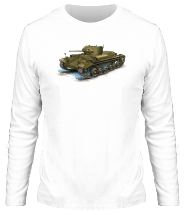 Мужская футболка длинный рукав Легкий британский пехотный танк Valentine Mk III