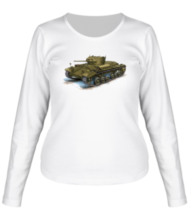 Женская футболка длинный рукав Легкий британский пехотный танк Valentine Mk III