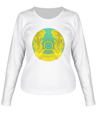 Женская футболка длинный рукав Казахстан герб