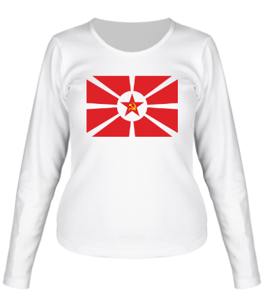 Женская футболка длинный рукав Флаг СССР | Flag of the USSR