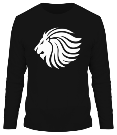 Мужская футболка длинный рукав Лев - царь зверей